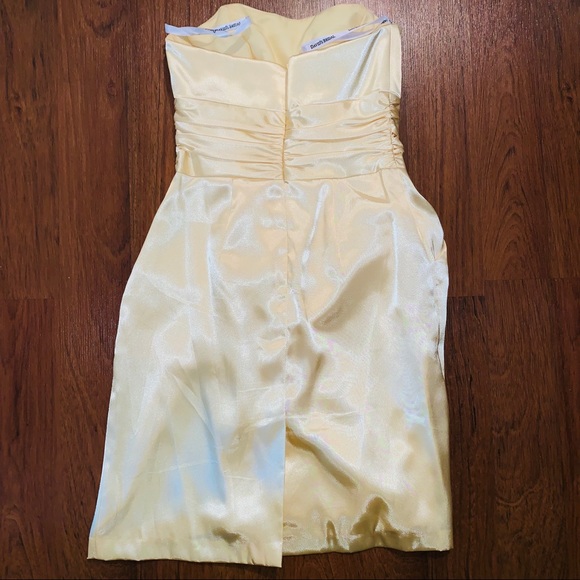 David’s Bridal Yellow Strapless Dress!  Size 2 - Picture 5 of 5